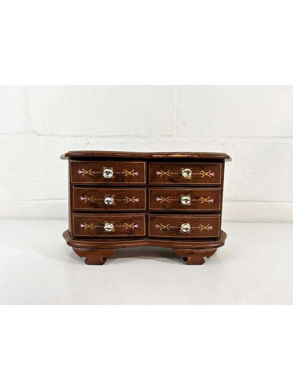 Jewelry Chest London Leather Co. Vanity Storage Music Box 1970s 1960s